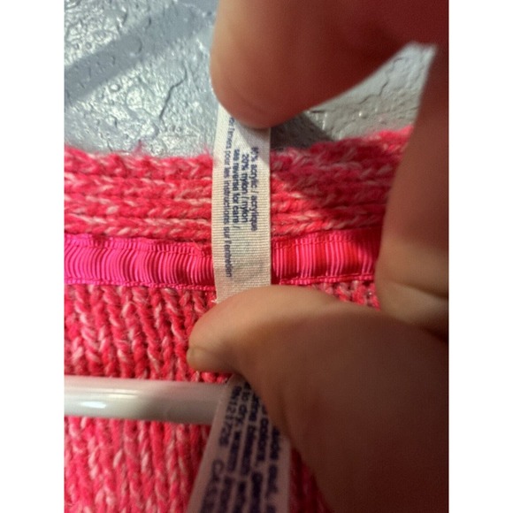 Aeropostale Cable Knit Textured Boyfriend Cardigan Pink S - Picture 3 of 7